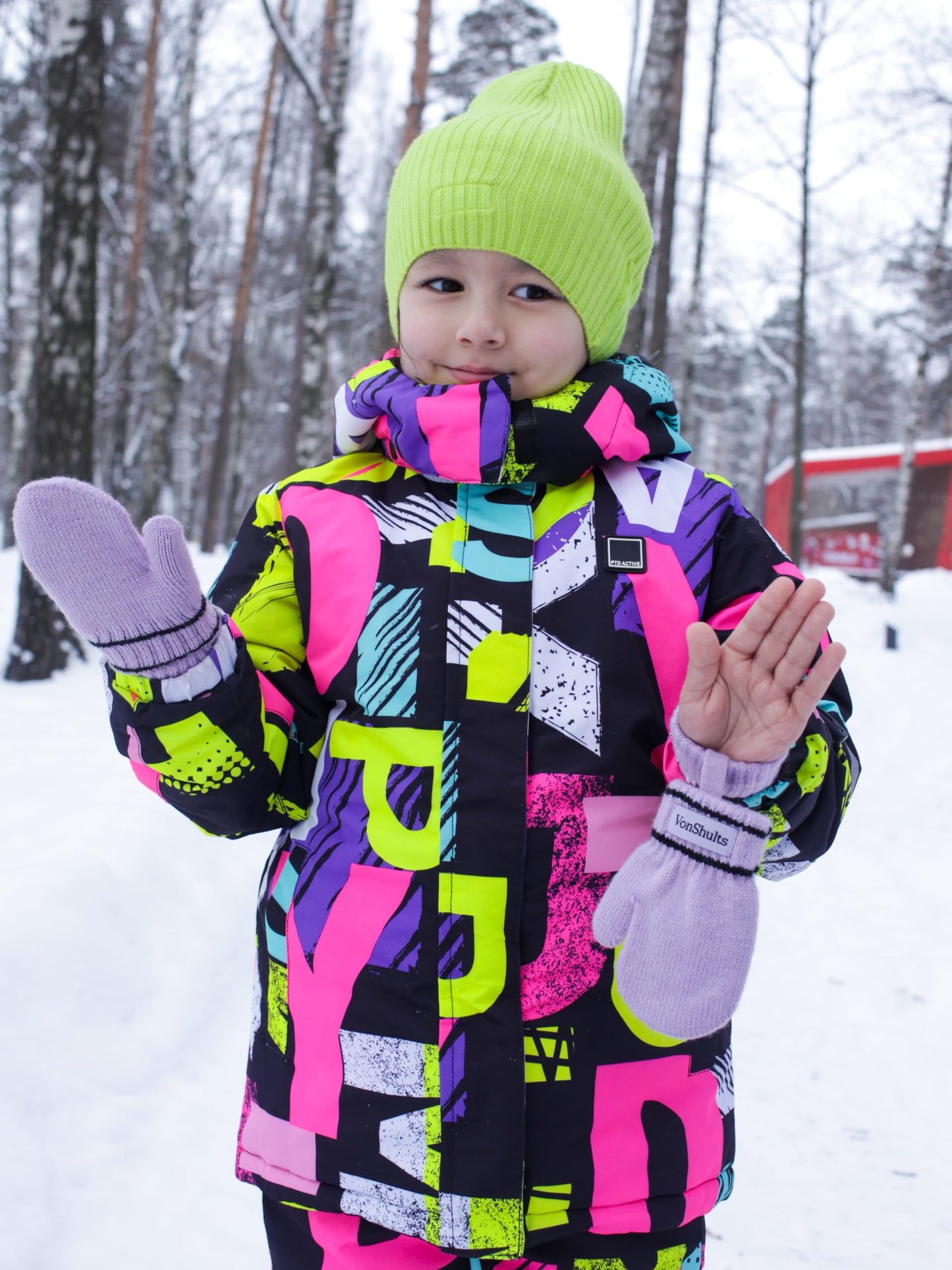 VonShults Merino Wool Winter Gloves Mittens for Toddlers with Strings No Clips - Never Lose Warm Cold Weather Mittens with Band Cord