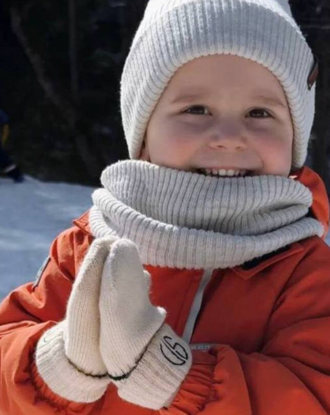 VonShults Merino Wool Winter Gloves Mittens for Toddlers with Strings No Clips - Never Lose Warm Cold Weather Mittens with Band Cord