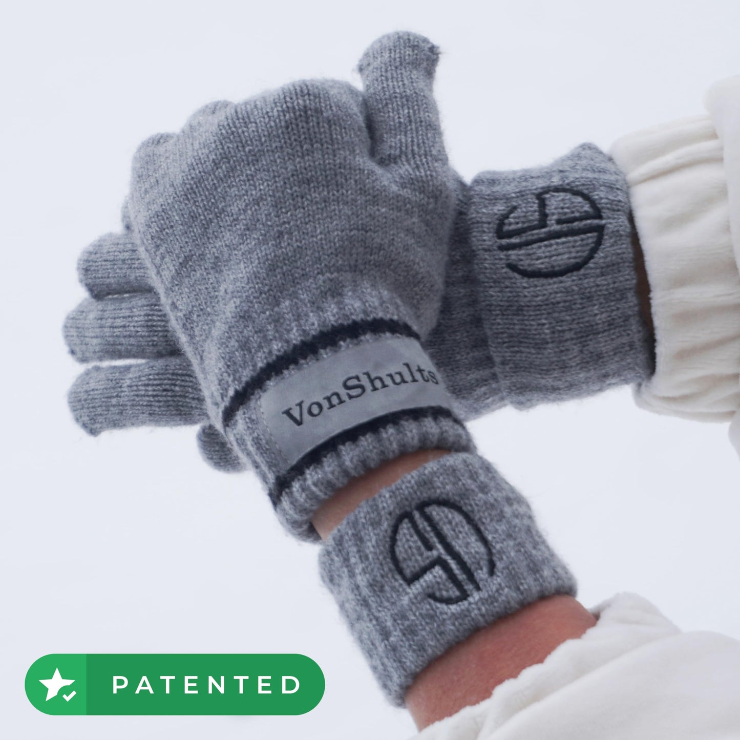 VonShults Merino Wool Winter Gloves Womens with Leashes @ Elastic Wrist Band Strap - Chistmas gift - Never-lose Warm Gloves Mittens for Adults with Strings