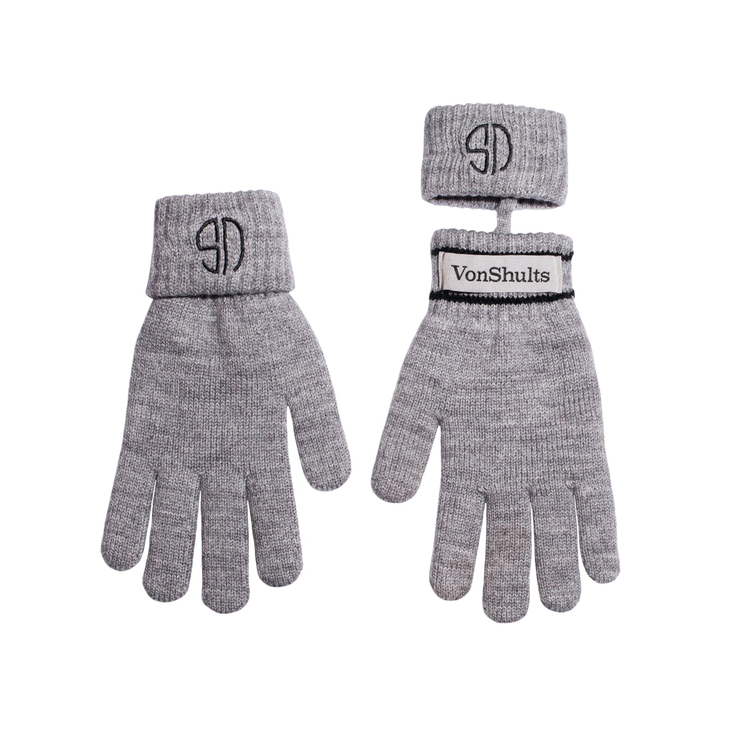 VonShults Merino Wool Winter Gloves Mens with Leashes @ Elastic Wrist Band Strap - Chistmas gift - Never-lose Warm Gloves Mittens for Adults with Strings