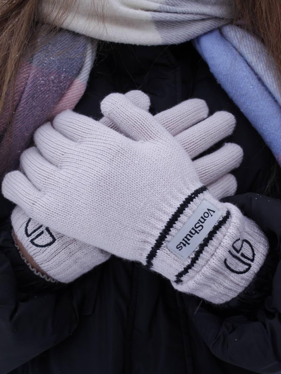 VonShults Merino Wool Winter Gloves Kids Teens with Wrist Strap Strings No Clips - Never-Lose Warm Cold Weather Mittens with Band Cord